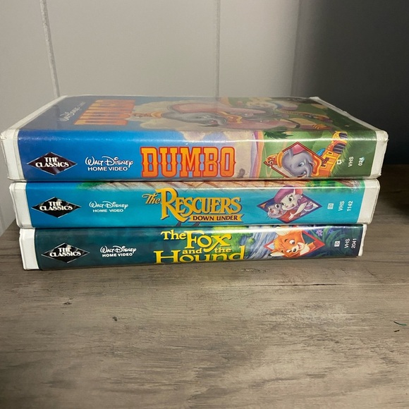 3 Black Diamond Disney VHS- Dumbo, the‎ Fox & the Hound & Rescuers Down Under - Picture 2 of 12